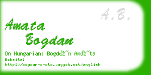 amata bogdan business card